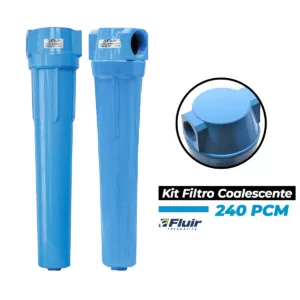 Kit Filtro Coalescente Fluir 1.1/2″ 240 Pcm Pre e Pos Dreno