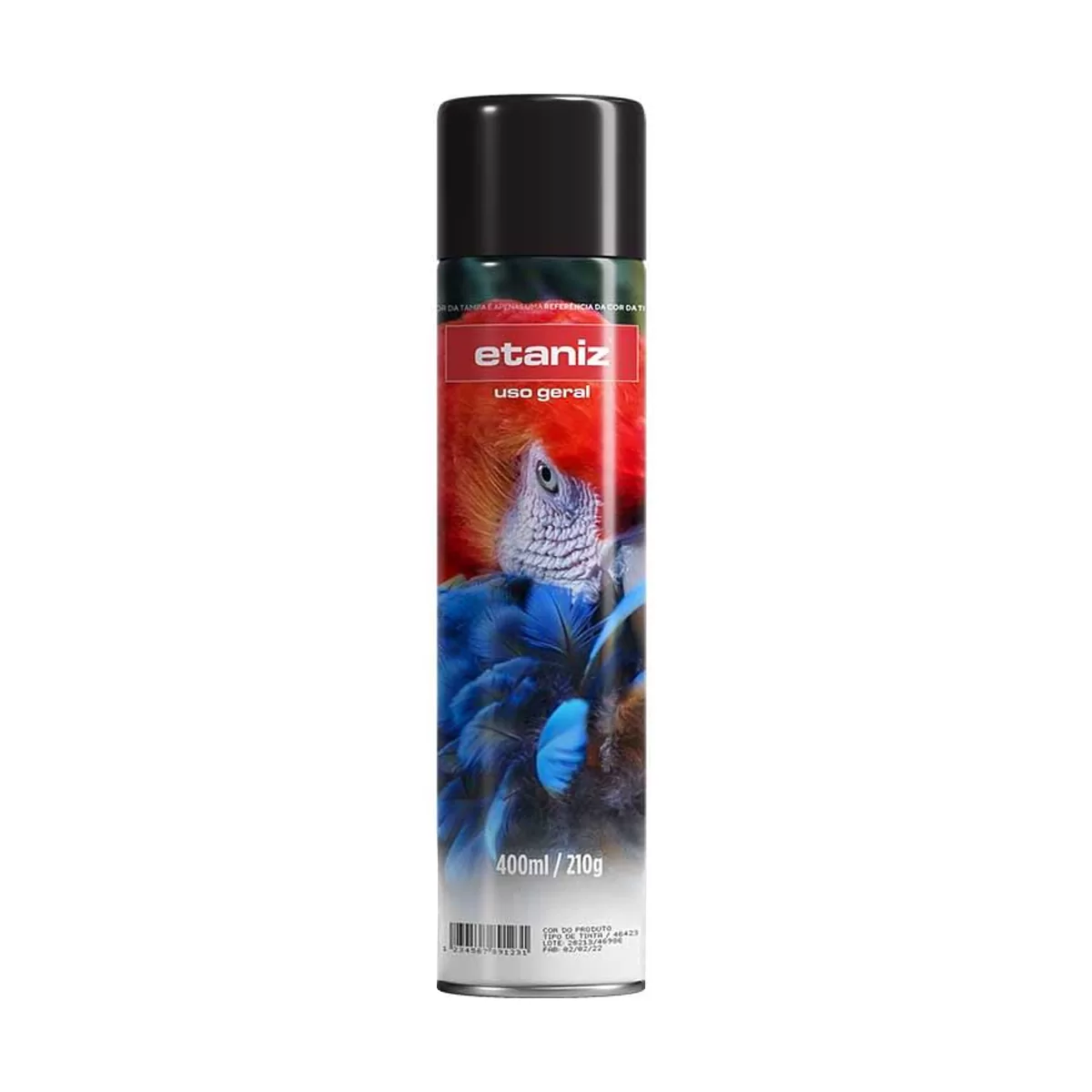 Tinta Spray Etaniz Preto Brilhante de Uso Geral 400ml