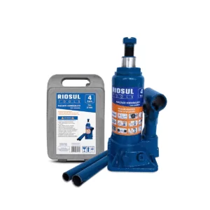 Macaco Hidráulico Tipo Garrafa RioSul 4 Toneladas Com Maleta