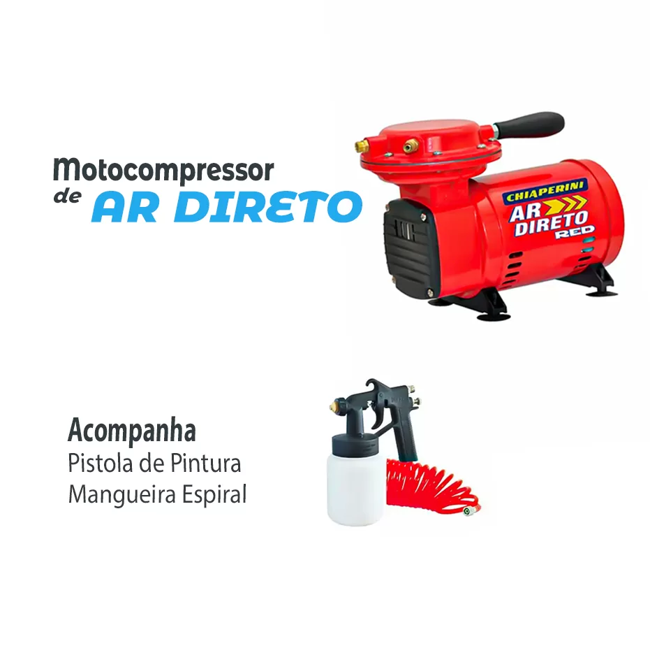 Compressor Ar Direto Chiaperini Red 1/3 hp Com Kit de Acessorios Bivolt - Imagem 3
