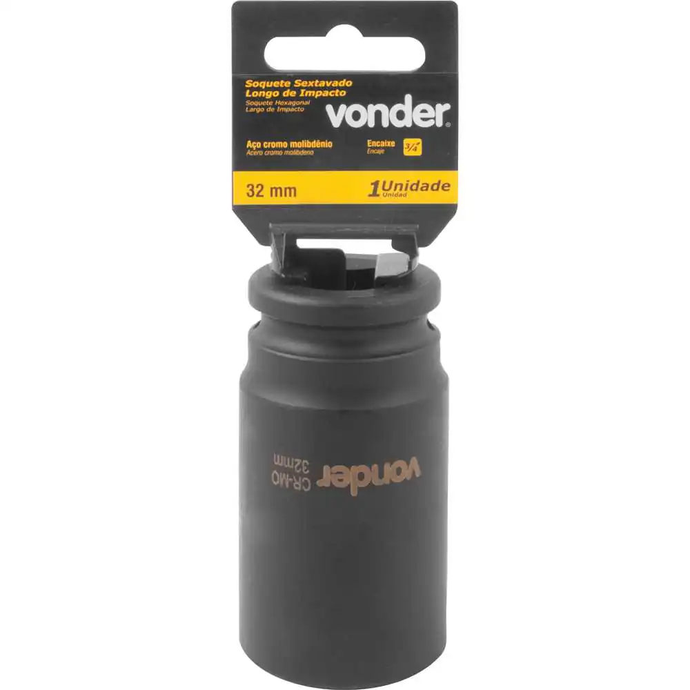 Soquete Sextavado Longo de Impacto 32 mm Encaixe de 3/4" VONDER - Imagem 2